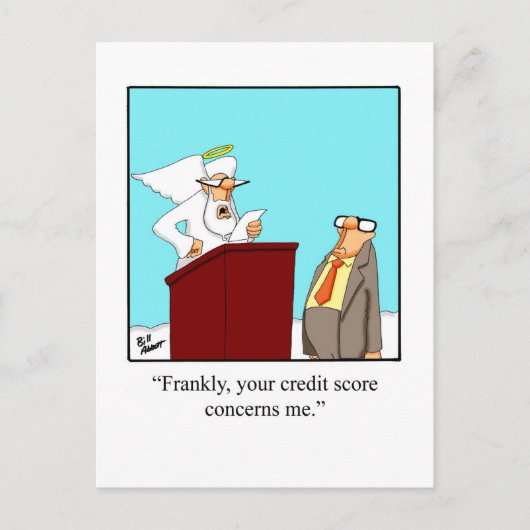 Funny "Credit Score Heaven" Briefkaart (Voorkant)