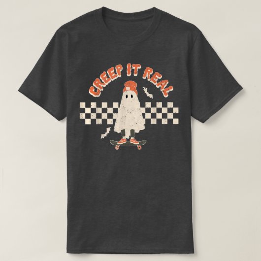 Funny CREEP IT REAL Ghost Wearing Pet T-shirt (Design voorkant)