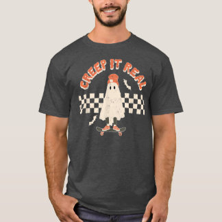 Funny CREEP IT REAL Ghost Wearing Pet T-shirt