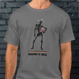 Funny Creepin It Echt Skelet Drink Halloween T-shirt