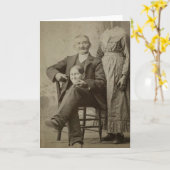 Funny Creepy Husband en hoofdloze vrouw Kaart (Gele Bloem)