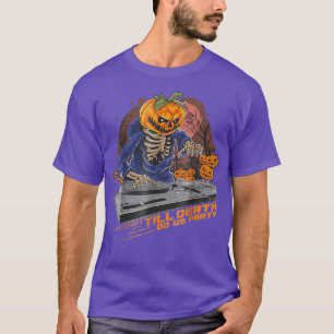 Funny Creepy Scary Halloween Pumpkin DJ Music Part T-shirt
