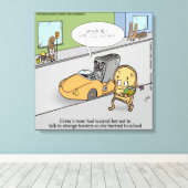 Funny Creepy Toaster Canvas afdrukken (Insitu (Houten vloer))