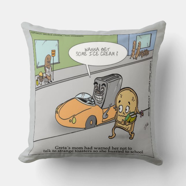 Funny Creepy Toaster Pure Cotton Large ThrowPillow Kussen (Voorkant)