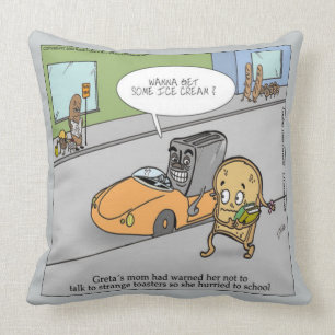 Funny Creepy Toaster Pure Cotton Large ThrowPillow Kussen