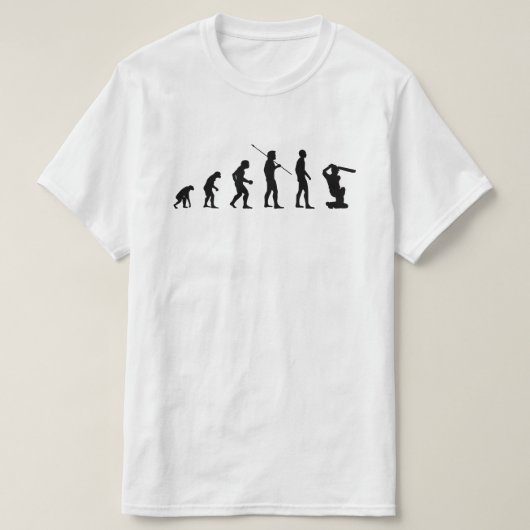 Funny Cricket Batter Evolution of Man Sports Bv T-shirt (Design voorkant)