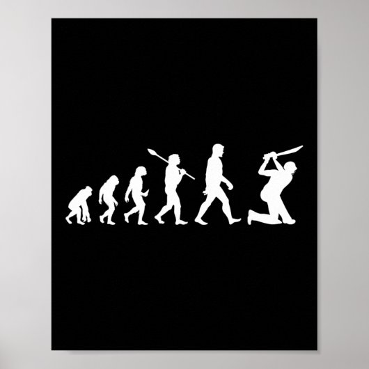 Funny Cricket Evolution Tee For Cricket Players Or Poster (Voorkant)