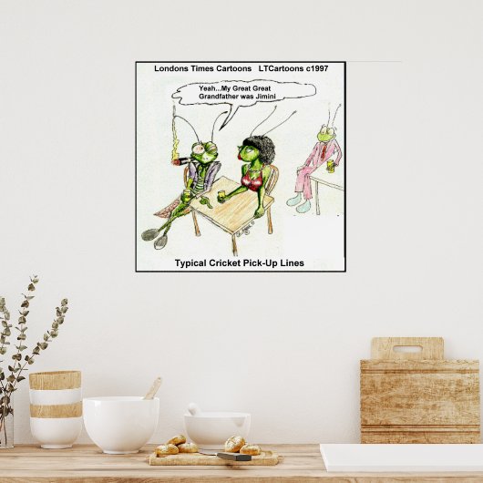 Funny Cricket Pick-Up Line Poster (Keuken)