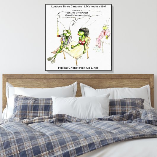 Funny Cricket Pick-up Lines Canvas Afdrukken (Insitu (Slaapkamer))