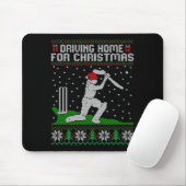 Funny Cricket Player Driving Home For Christmas Sw Muismat (Met muis)