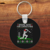 Funny Cricket Player Driving Home For Christmas Sw Sleutelhanger (Voorkant)