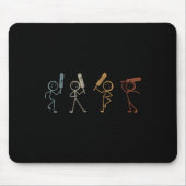 Funny Cricket Stick Figure Funny Cricketer Cricket Muismat (Voorkant)