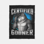 Funny Cringe Sigma Wolf Certified Gooner  Fleece Deken (Voorkant)