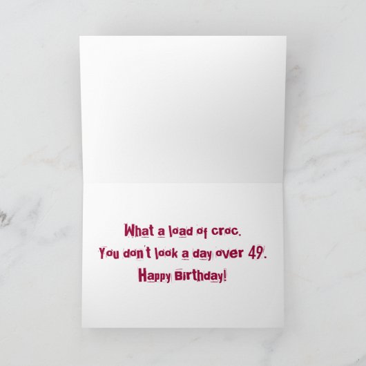 Funny Croc 50ste verjaardag Kaart (Binnen)