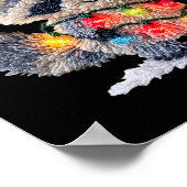 Funny Crochet Christmas Raccoon Xmas Lights Girly  Poster (Hoek)