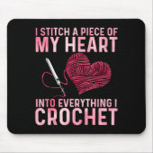 Funny Crochet Design For Men Women Crocheting Croc Muismat (Voorkant)