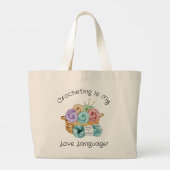 Funny Crochet Gepersonaliseerd Grote Tote Bag (Achterkant)