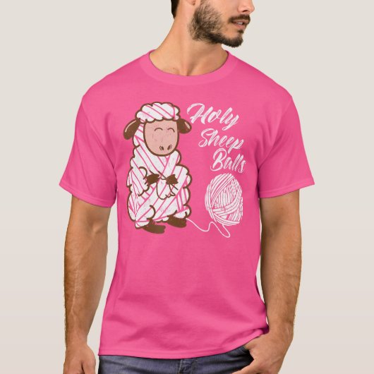 Funny Crochet Lover Holy Sheep Balls T-shirt (Voorkant)