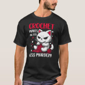 Funny Crochet makes me feel less Murdery cat croch T-shirt (Voorkant)