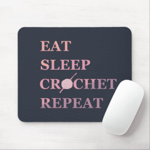 Funny crochet quote muismat