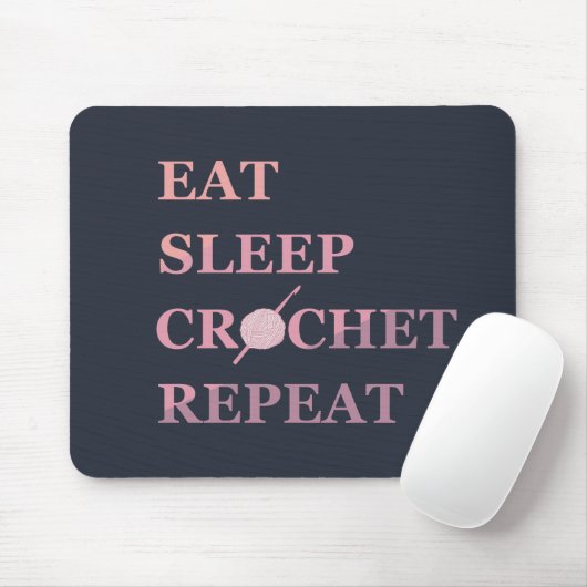 Funny crochet quote muismat (Met muis)