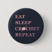 Funny crochet quote ronde button 5,7 cm (Voorkant)