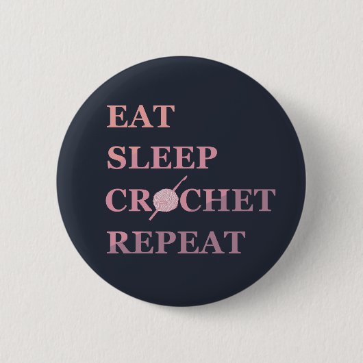 Funny crochet quote ronde button 5,7 cm (Voorkant)