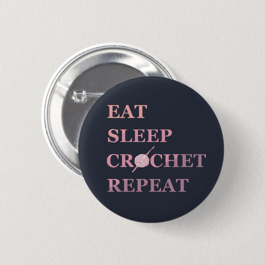 Funny crochet quote ronde button 5,7 cm (Voorkant /achterkant)