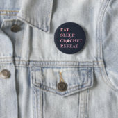 Funny crochet quote ronde button 5,7 cm (In situ)