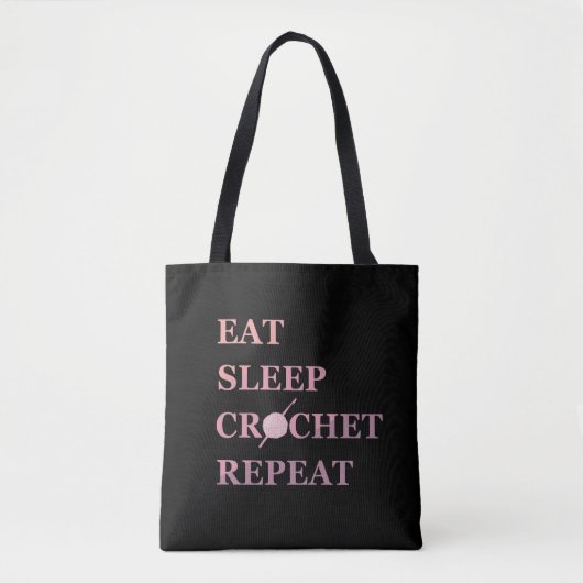 Funny crochet quote tote bag (Voorkant)