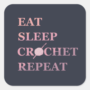 Funny crochet quote vierkante sticker