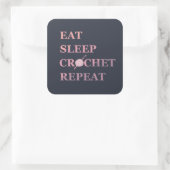 Funny crochet quote vierkante sticker (Tas)