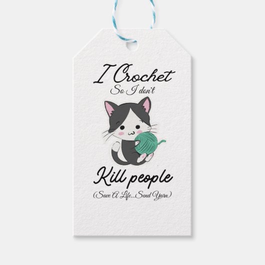 Funny Crochet Quote Yarn Lover Design Cadeaulabel (Voorkant)