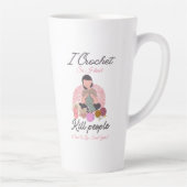 Funny Crochet Quote Yarn Lover Design Latte Mok (Rechts)