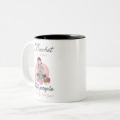 Funny Crochet Quote Yarn Lover Design Tweekleurige Koffiemok (Voorkant links)