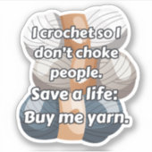 Funny Crochet Sticker (Voorkant)