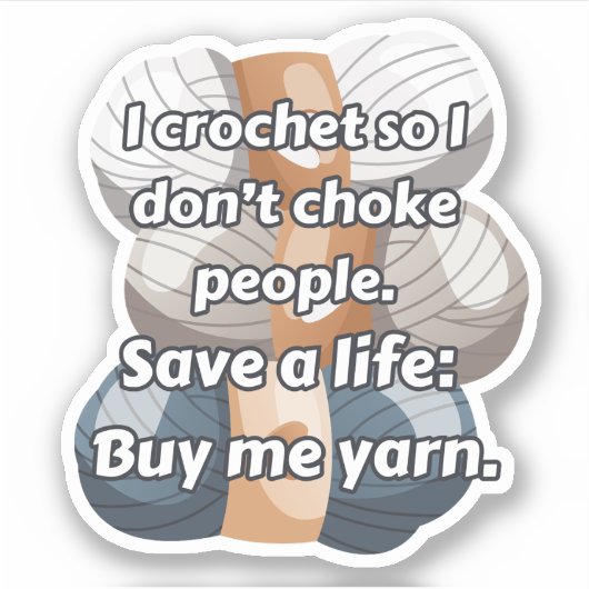 Funny Crochet Sticker (Voorkant)
