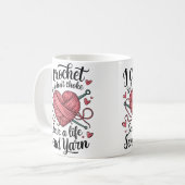 Funny Crochet Yarn Crafting Humor Knitting Tee Koffiemok (Voorkant links)