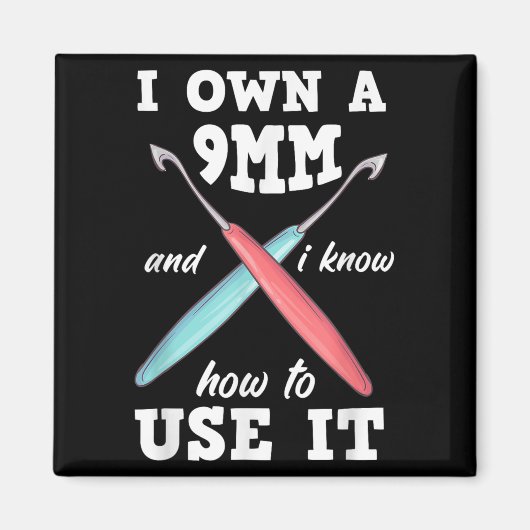 Funny Crocheting Crochet Magneet (Voorkant)