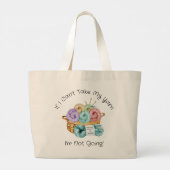 Funny Crocheting, gepersonaliseerd Grote Tote Bag (Achterkant)