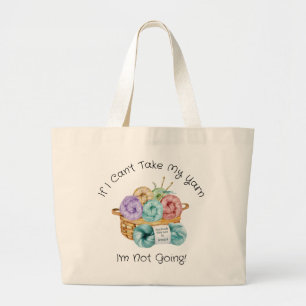Funny Crocheting, gepersonaliseerd Grote Tote Bag