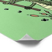 Funny crocodile aligator with sign cartoon poster (Hoek)