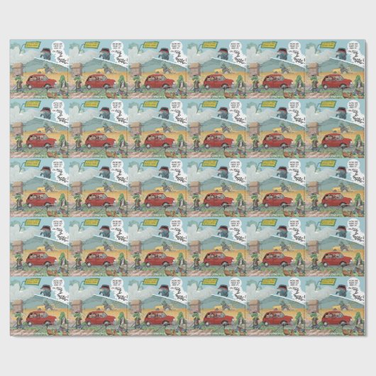 Funny Crocodile Boerderij Cadeaupapier (Vlak)