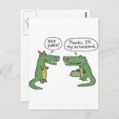 Funny Crocodile Briefkaart (Voorkant / Achterkant)