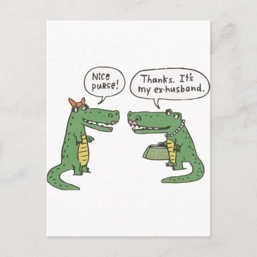 Funny Crocodile Briefkaart (Voorkant)