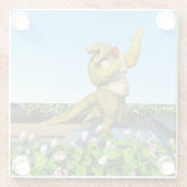 Funny Crocodile Drinking Champagne Glazen Onderzetter (Achterkant)