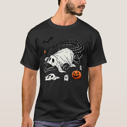 Funny Crocodile Ghost Costume Spooky Halloween All T-shirt (Voorkant)