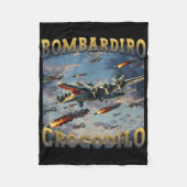 Funny Crocodile Meme Bombardiro Crocodilo Funny Br Fleece Deken (Voorkant)