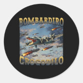 Funny Crocodile Meme Bombardiro Crocodilo Funny Br Ronde Sticker (Voorkant)