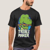 Funny Crocodile Playing Flute Treble Maker Instrum T-shirt (Voorkant)